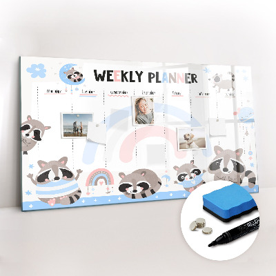 Magnetic dry erase board Weekly planner for children