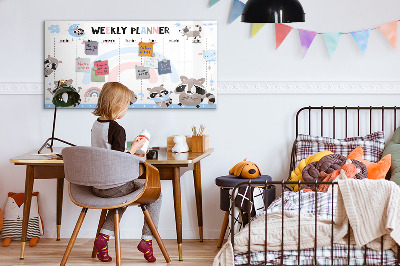 Magnetic dry erase board Weekly planner for children