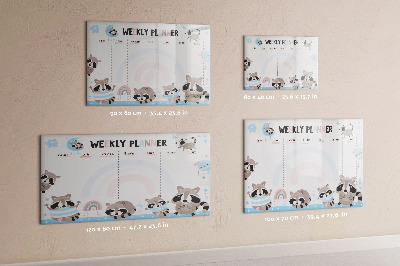 Magnetic board with marker Weekly planner for children