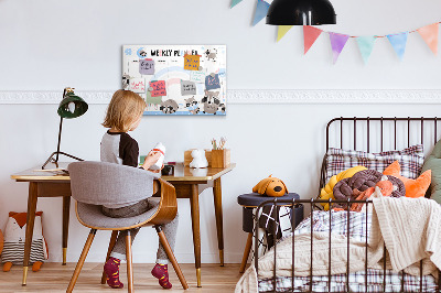 Magnetic board with marker Weekly planner for children