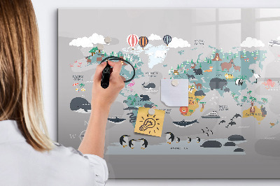Dry erase magnetic board Cartoon map