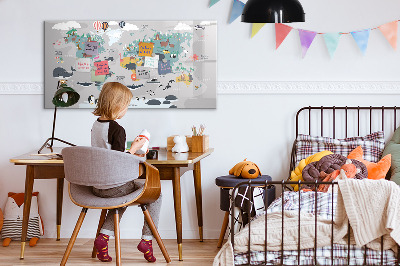 Dry erase magnetic board Cartoon map