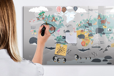 Dry erase magnetic board Cartoon map