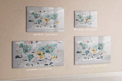 Dry erase magnetic board Cartoon map