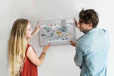 Dry erase magnetic board Cartoon map