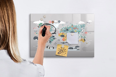 Dry erase magnetic board Cartoon map