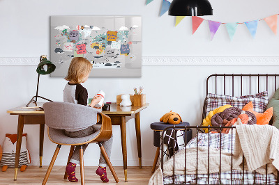 Dry erase magnetic board Cartoon map