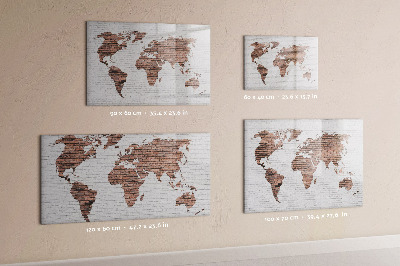 Magnetic dry erase board Brick world map