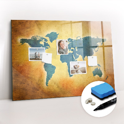 Dry erase magnetic board Old World Map