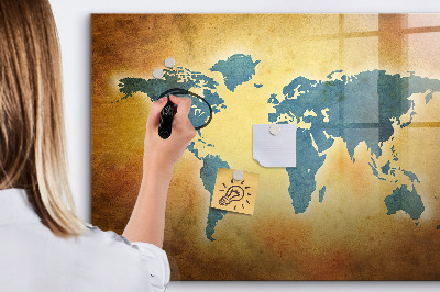 Dry erase magnetic board Old World Map