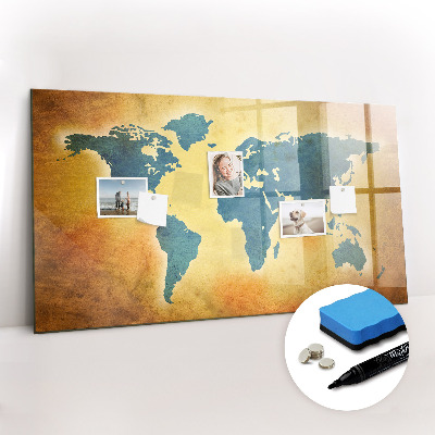 Dry erase magnetic board Old World Map