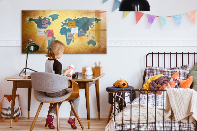 Dry erase magnetic board Old World Map