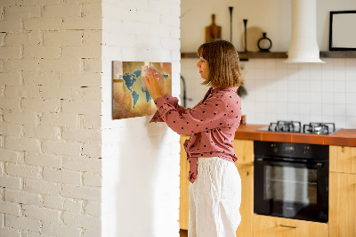 Dry erase magnetic board Old World Map