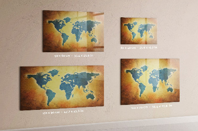 Dry erase magnetic board Old World Map