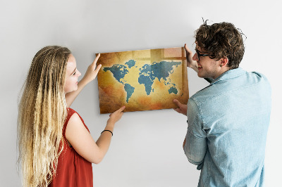 Dry erase magnetic board Old World Map