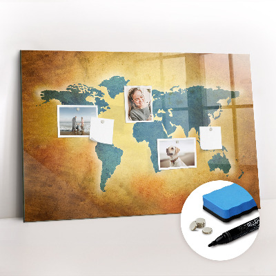 Dry erase magnetic board Old World Map