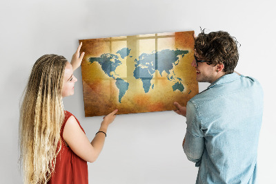 Dry erase magnetic board Old World Map