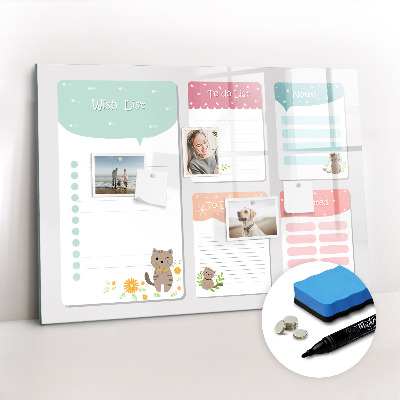 Magnetic dry erase board Wish list