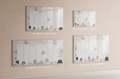 Magnetic board for writing Animal planner