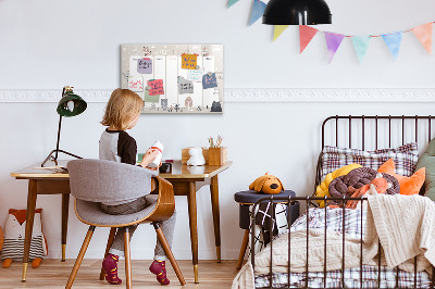 Dry erase magnetic board Animal planner