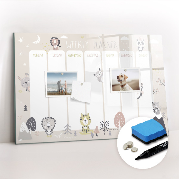 Magnetic dry erase board Weekly planner