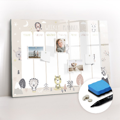 Magnetic board with marker Weekly planner