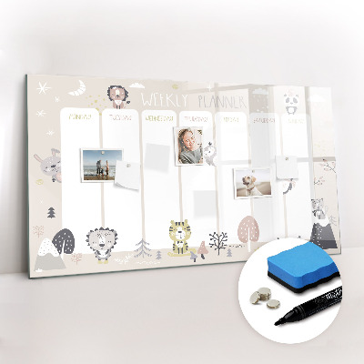 Magnetic board with marker Weekly planner