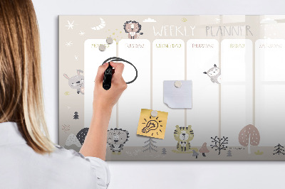 Magnetic board with marker Weekly planner