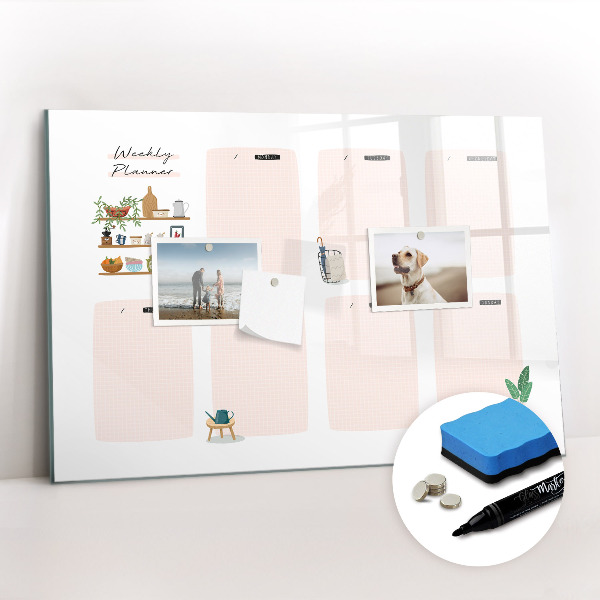 Dry erase magnetic board Weekly planner