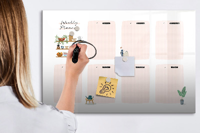 Dry erase magnetic board Weekly planner