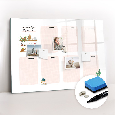 Dry erase magnetic board Weekly planner