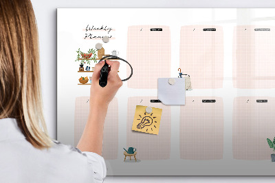 Dry erase magnetic board Weekly planner