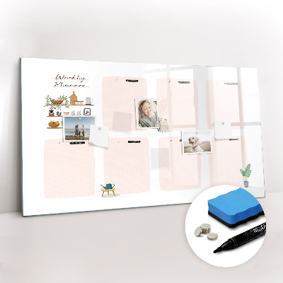Dry erase magnetic board Weekly planner