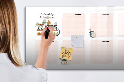 Dry erase magnetic board Weekly planner