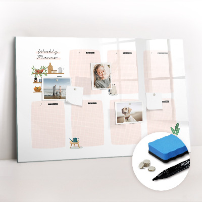 Dry erase magnetic board Weekly planner
