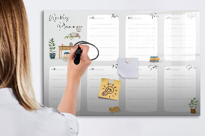 Magnetic dry erase board Cozy weekly planner