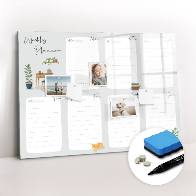 Magnetic board for drawing Cozy weekly planner