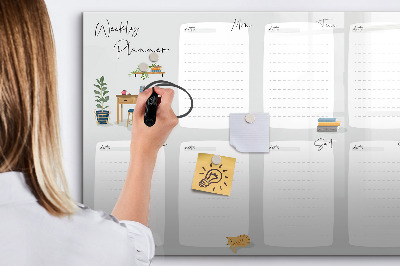 Magnetic dry erase board Cozy weekly planner