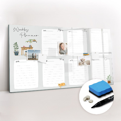 Magnetic dry erase board Cozy weekly planner