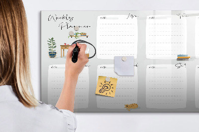 Magnetic dry erase board Cozy weekly planner