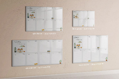 Magnetic board for drawing Cozy weekly planner