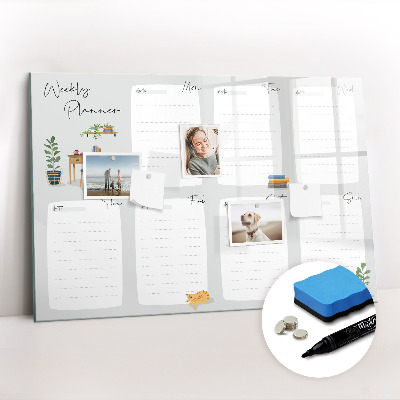 Magnetic dry erase board Cozy weekly planner