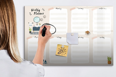 Dry erase magnetic board Weekly planner