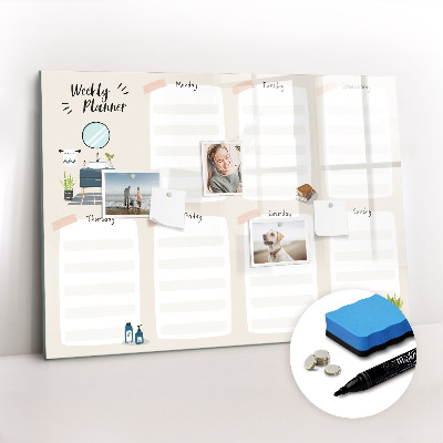 Dry erase magnetic board Weekly planner