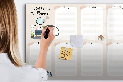 Dry erase magnetic board Weekly planner