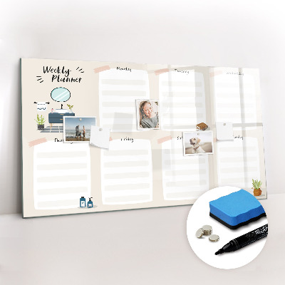 Dry erase magnetic board Weekly planner