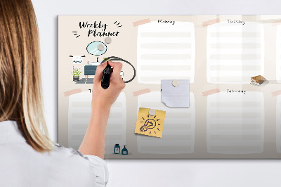 Dry erase magnetic board Weekly planner