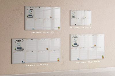 Dry erase magnetic board Weekly planner
