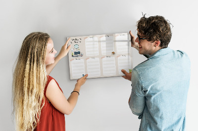 Magnetic board for drawing Weekly planner