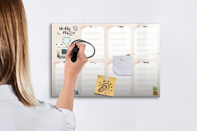 Dry erase magnetic board Weekly planner